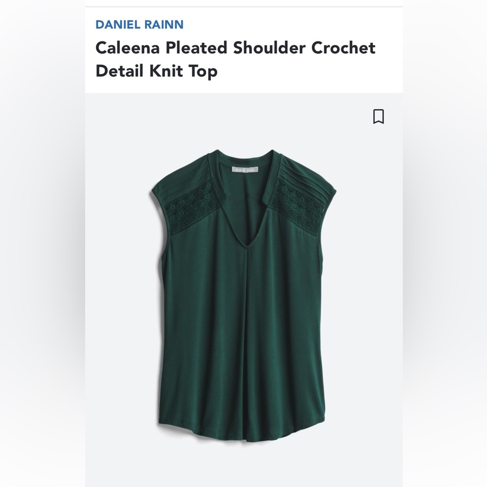 Daniel Rain Caleena Pleated crochet detail knit top green XXL stitch fix